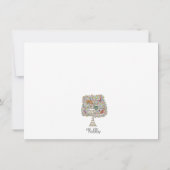 ガールズベビーシャワーフクロウ猫&バード招待状 招待状 (裏面)