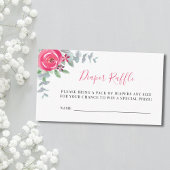 ガールズベビーシャワーフローラおむつラッフル エンクロージャーカード