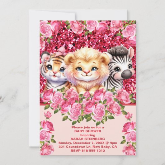 ガールズベビーシャワー招待状 招待状 (正面)