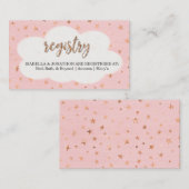 ガールズベビーシャワー用レジストリ挿入招待状 エンクロージャーカード (正面/裏面)
