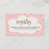 ガールズベビーシャワー用レジストリ挿入招待状 エンクロージャーカード (正面)