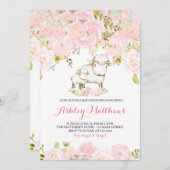 ガールズベビーフォックスランプシャワー招待状 招待状 (正面/裏面)