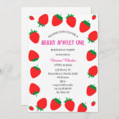 ガールズベリパーソナライズされたースウィートワン招待状 招待状 (正面/裏面)