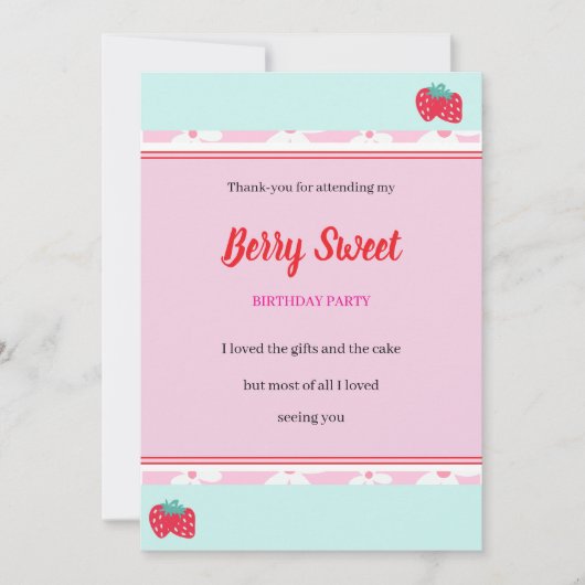 ガールズベリースウィートパーティーフラットユーカード サンキューカード (正面)