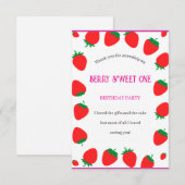 ガールズベリースウィートワンフラットユー感謝していカード サンキューカード (正面/裏面)