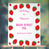 ガールズベリーパーソナライズされたスウィートワンウェルカムサイン アクリルサイン (ニュートラル)