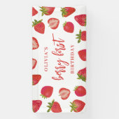 ガールズベリーファーストストロベリー1st誕生日パーティー 横断幕 (縦)
