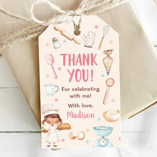 ガールズベーキングファーストバースデーパーティー ギフトタグ