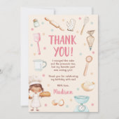 ガールズベーキングファーストバースデーパーティー サンキューカード (正面)