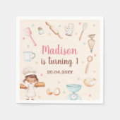 ガールズベーキングファーストバースデーパーティー スタンダードカクテルナプキン (正面)