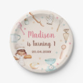 ガールズベーキングファーストバースデーパーティー ペーパープレート (正面)