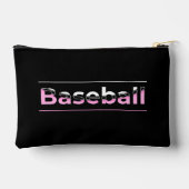 ガールズベースボールピンクジオメトリックタイポグラフィ アクセサリーポーチ (裏面)
