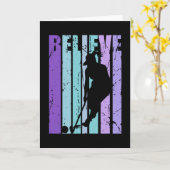 ガールズホッケーカラフルカッコいいレトロヴィンテージ誕生日 カード (黄色い花)