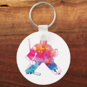 ガールズホッケーゴアリーウォーターカラーキーチェーン キーホルダー (正面)