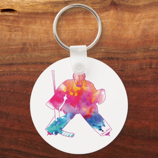 ガールズホッケーゴアリーウォーターカラーキーチェーン キーホルダー (正面)