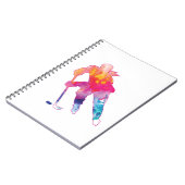 ガールズホッケープレーヤー水色ピンクノートブック ノートブック (左側)