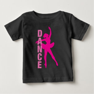 ガールズホットピンクバレリナダンス ベビーTシャツ