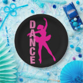 ガールズホットピンクバレリナダンス ペーパープレート (パーティー)