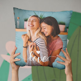 ガールズホワイトラブスクリプトとハートバレンタイン クッション