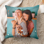 ガールズホワイトラブスクリプトとハートバレンタイン クッション (ブランケット)