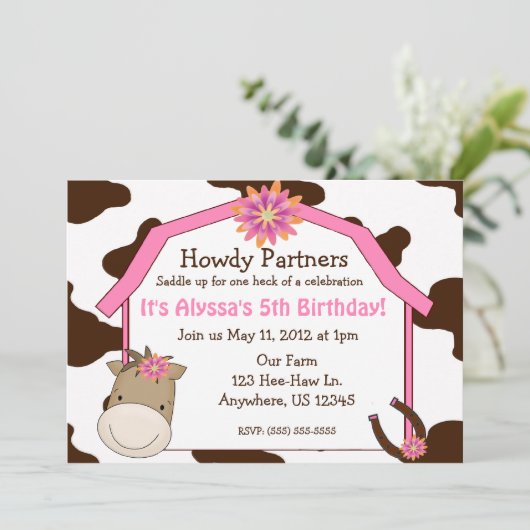 ガールズホースウィズバーン誕生日招待状 招待状 (スタンド正面)