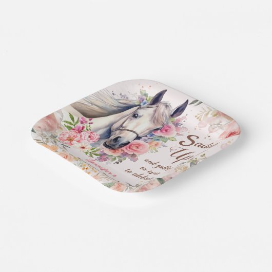 ガールズホースバースデーパーティー紙プレート ペーパープレート (傾斜あり)