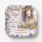 ガールズホースバースデーパーティー紙プレート ペーパープレート (正面)
