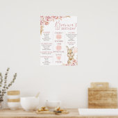 ガールズボホフローラバニー1stバースデーマイルストーンポー ポスター (キッチン)