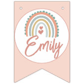 ガールズボホ誕生日魔法ライトコーラル バンティングフラッグ (第1の旗)