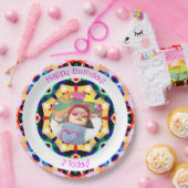 ガールズボーイズハッピーバースデースカスタムターの年齢写真 ペーパープレート (パーティー)