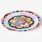 ガールズボーイズハッピーバースデースカスタムターの年齢写真 ペーパープレート (アングル)