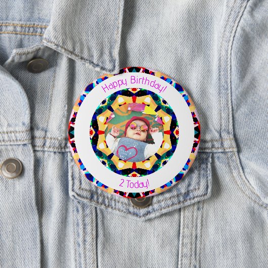 ガールズボーイズハッピーバースデースカスタムターの年齢写真 缶バッジ (インサイチュ)