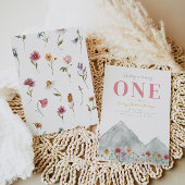 ガールズマウンテンワイルドフラワー誕生日招待状 招待状