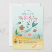 ガールズマジカルザシーマーメイド5誕生日 招待状 (正面)