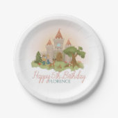 ガールズマジカルピンクフェアヤレタリーキャッスル子供の誕生日 ペーパープレート (正面)