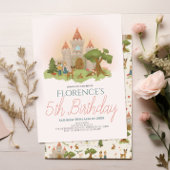 ガールズマジカルピンクフェアリータリーストーリー子供の誕生日 招待状