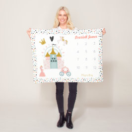 ガールズマジカルプリンセス城月次マイルストーン フリースブランケット