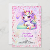 ガールズマジカルユニコーン2nd誕生日パーティー 招待状 (正面)
