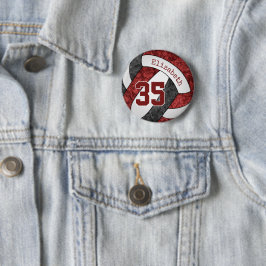 ガールズマルーン黒バレーボールチームカラー 缶バッジ