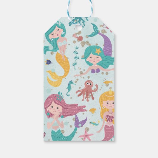 ガールズマーメイドバースデーパーティーメッセージカード ギフトタグ (裏面)