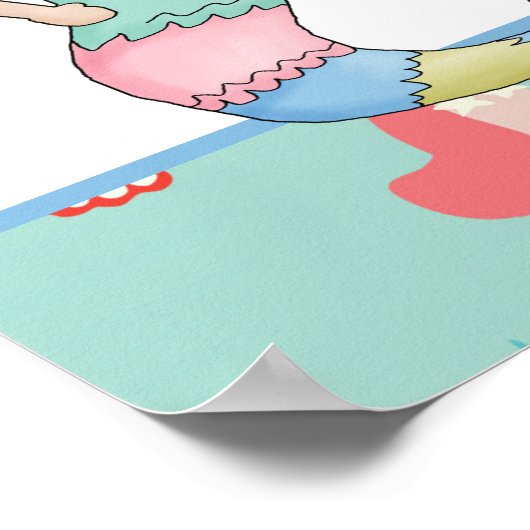 ガールズマーメイド誕生日 パーソナライズされた ポスター (角)