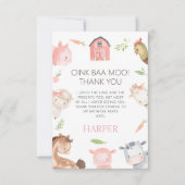 ガールズミニマルモダンリストファームをテーマにした誕生日 サンキューカード (正面)