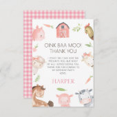 ガールズミニマルモダンリストファームをテーマにした誕生日 サンキューカード (正面/裏面)