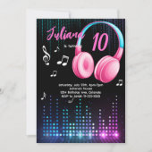 ガールズミュージカルグロー誕生日招待状 招待状 (正面)