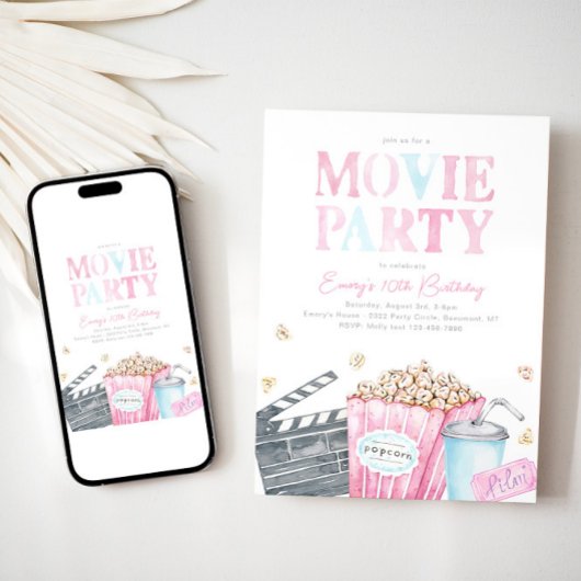ガールズムービーパーティの招待状 招待状