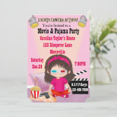 ガールズムービー&パジャマパーティー招待状 招待状 (スタンド正面)