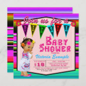 ガールズメキシカンフィエスタベビーシャワー招待状 招待状 (正面/裏面)