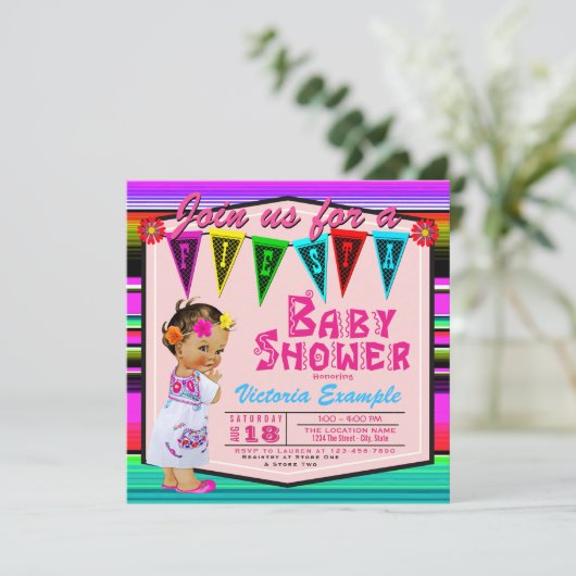 ガールズメキシカンフィエスタベビーシャワー招待状 招待状 (スタンド正面)