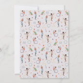 ガールズモダンパープル体操子供の誕生日 サンキューカード (裏面)