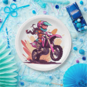 ガールズモトクロスパーティー紙プレート ペーパープレート (パーティー)